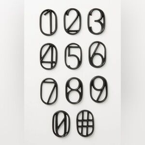 Anthropologie Jade House Numbers 00, 1, 9, # in Black NIB